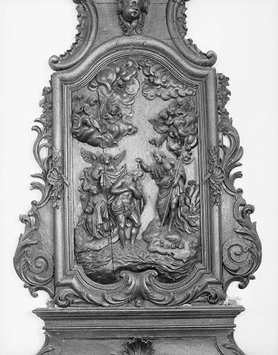 Détail : Baptème du Christ. © Yves Sancey / Région Bourgogne-Franche-Comté, Inventaire du patrimoine - 1975