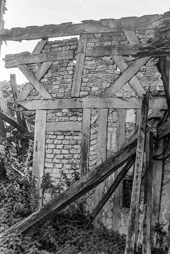 Ferme cadastrée 1956 A1 142-143 : détail du mur. © Guy Forestier / Région Bourgogne-Franche-Comté, Inventaire du patrimoine - 1975