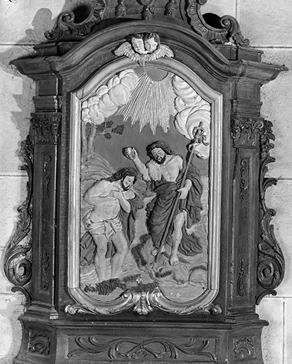 Retable : le Baptême du Christ. © Yves Sancey / Région Bourgogne-Franche-Comté, Inventaire du patrimoine - 1976
