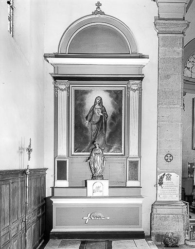 Vue d'ensemble de l'autel de la Vierge © Dominique Humbert / Région Bourgogne-Franche-Comté, Inventaire du patrimoine - 1976