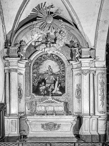 Vue d'ensemble de l'autel secondaire nord. © Yves Sancey / Région Bourgogne-Franche-Comté, Inventaire du patrimoine - 1976