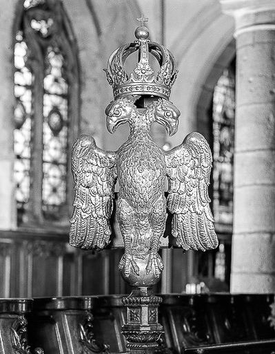 Détail : l'aigle de face. © Yves Sancey / Région Bourgogne-Franche-Comté, Inventaire du patrimoine - 1976