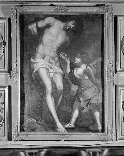 Saint Sébastien secouru par un ange. © Yves Sancey / Région Bourgogne-Franche-Comté, Inventaire du patrimoine - 1976