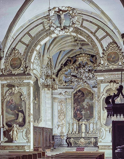 Décor du choeur : vue d'ensemble, de trois quarts. © Yves Sancey / Région Bourgogne-Franche-Comté, Inventaire du patrimoine - 1976