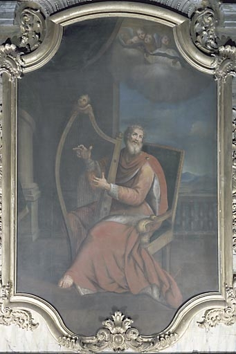 Vue d'ensemble du tableau : David jouant de la harpe © Yves Sancey / Région Bourgogne-Franche-Comté, Inventaire du patrimoine - 1976