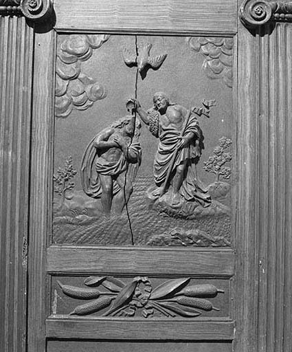 Bas-relief : le baptême du Christ © Yves Sancey / Région Bourgogne-Franche-Comté, Inventaire du patrimoine - 1976