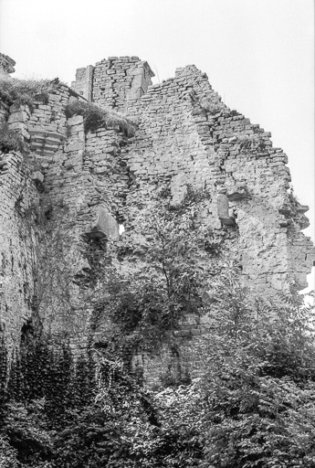 Vue extérieure du donjon. © Bernard Pontefract / Région Bourgogne-Franche-Comté, Inventaire du patrimoine - 1976