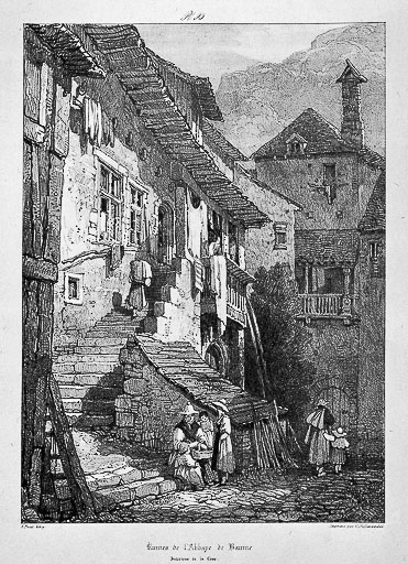 Ruines de l'abbaye : intérieur de la cour. © Bernard  Lardière (reproduction) / Région Bourgogne-Franche-Comté, Inventaire du patrimoine - 1976