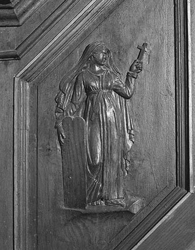 1er panneau de la rampe : la Foi. © Yves Sancey / Région Bourgogne-Franche-Comté, Inventaire du patrimoine - 1976