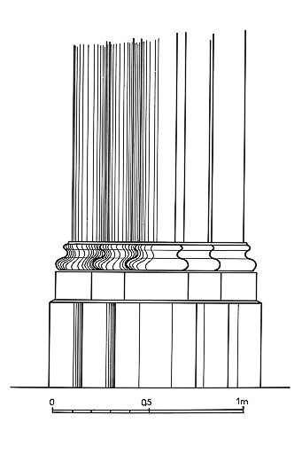Détail : base de colonne. © Yves Sancey / Région Bourgogne-Franche-Comté, Inventaire du patrimoine - 1977