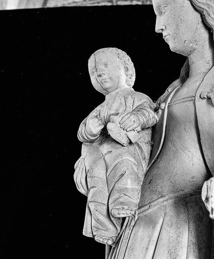 Détail : l'enfant-Jésus. © Yves Sancey / Région Bourgogne-Franche-Comté, Inventaire du patrimoine - 1977