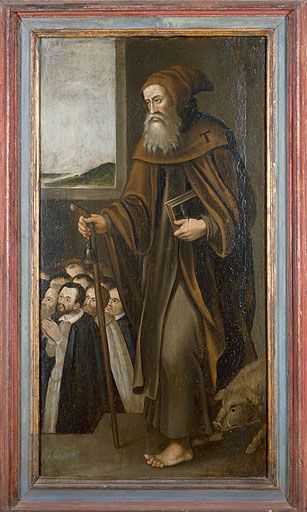 Panneau : saint Antoine et des donateurs. © Yves Sancey / Région Bourgogne-Franche-Comté, Inventaire du patrimoine - 1978