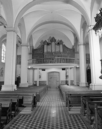 Nef et tribune d'orgue vues depuis le choeur. © Yves Sancey / Région Bourgogne-Franche-Comté, Inventaire du patrimoine - 1978
