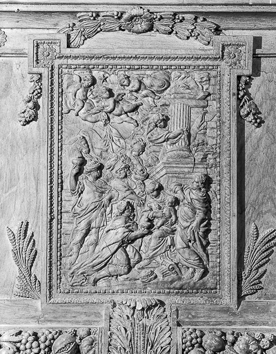 Détail : panneau de la cuve. © Yves Sancey / Région Bourgogne-Franche-Comté, Inventaire du patrimoine - 1978