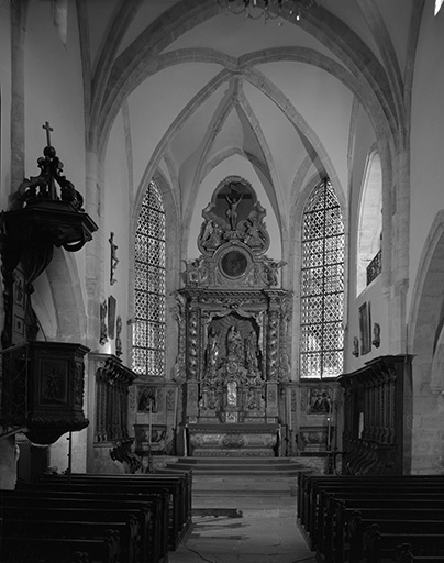 Intérieur : le choeur. © Yves Sancey / Région Bourgogne-Franche-Comté, Inventaire du patrimoine - 1979