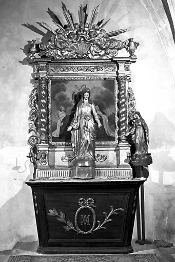 Vue d'ensemble de l'autel de la Vierge. © Yves Sancey / Région Bourgogne-Franche-Comté, Inventaire du patrimoine - 1979