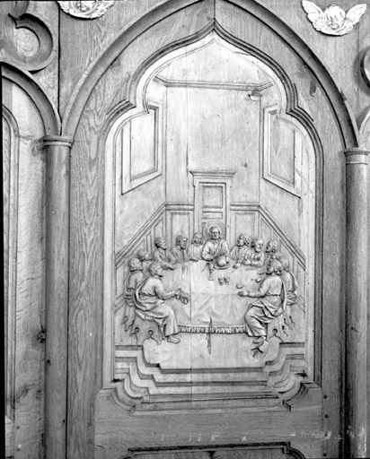Bas-relief : la Cène. © Yves Sancey / Région Bourgogne-Franche-Comté, Inventaire du patrimoine - 1979