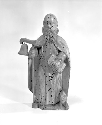 Détail, statuette : saint Antoine vu de trois quarts droit. © Yves Sancey / Région Bourgogne-Franche-Comté, Inventaire du patrimoine - 1979