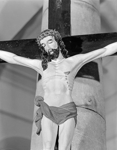 Détail : buste du Christ. © Yves Sancey / Région Bourgogne-Franche-Comté, Inventaire du patrimoine - 1979