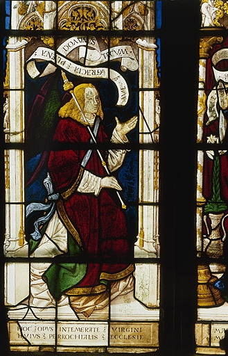 Lancette gauche : ange de l'Annonciation © Yves Sancey / Région Bourgogne-Franche-Comté, Inventaire du patrimoine - 1979