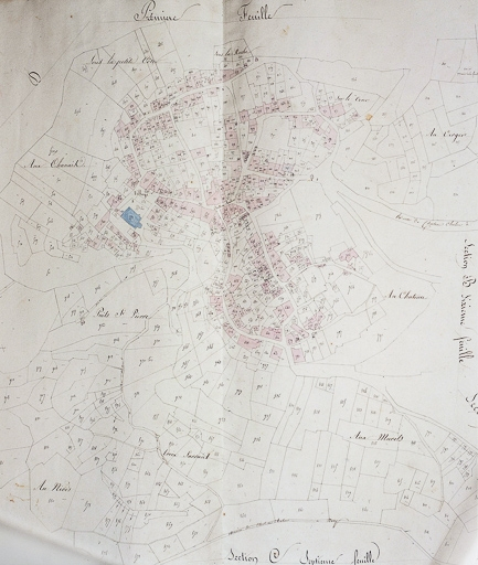 Plan cadastral. © Dominique Dominguez / Région Bourgogne-Franche-Comté, Inventaire du patrimoine - 1981