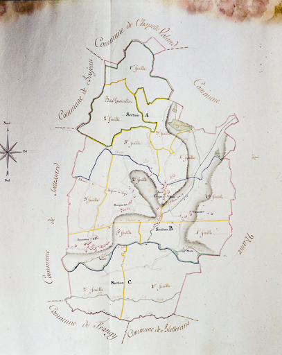 Plan cadastral. © Dominique Dominguez / Région Bourgogne-Franche-Comté, Inventaire du patrimoine - 1981