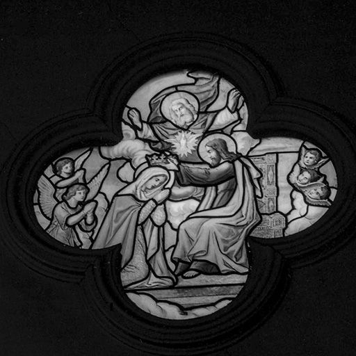 Baie 106 : le Couronnement de la Vierge. © Jean-Luc Ligier / Région Bourgogne-Franche-Comté, Inventaire du patrimoine - 1982