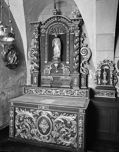 Vue d'ensemble de l'autel secondaire nord. © Yves Sancey / Région Bourgogne-Franche-Comté, Inventaire du patrimoine - 1982