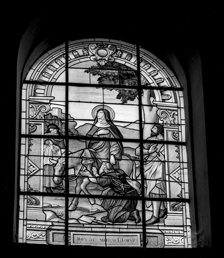 Baie n° 108 : sainte Thérèse ou sainte Françoise romaine. © Jean-Luc Ligier / Région Bourgogne-Franche-Comté, Inventaire du patrimoine - 1982