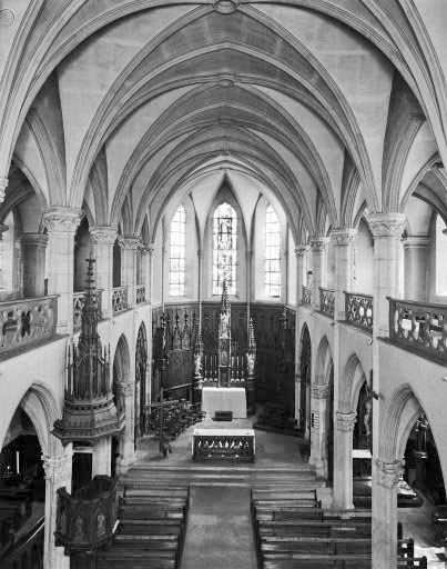 La nef vue depuis la tribune. © Yves Sancey / Région Bourgogne-Franche-Comté, Inventaire du patrimoine - 1982
