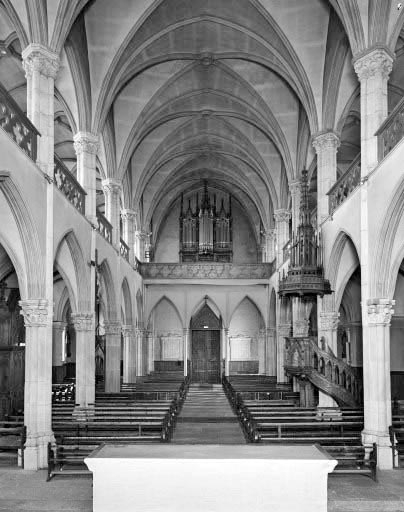 La nef vue du choeur. © Yves Sancey / Région Bourgogne-Franche-Comté, Inventaire du patrimoine - 1982