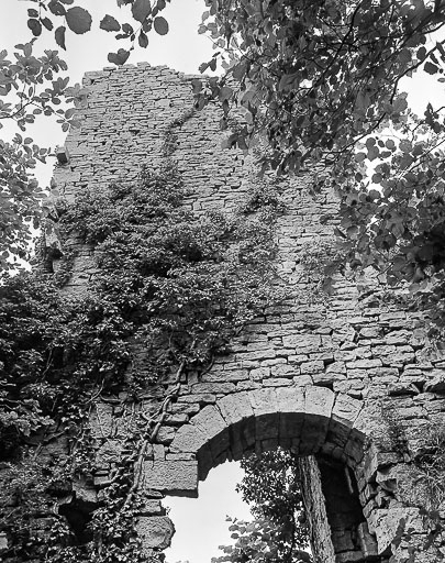 Vue extérieure du donjon. © Yves Sancey / Région Bourgogne-Franche-Comté, Inventaire du patrimoine - 1983