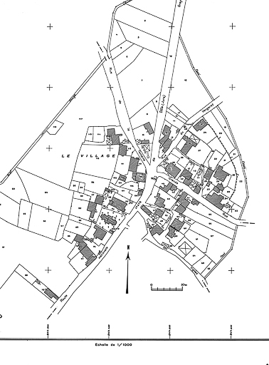 Extrait du cadastre de 1965, section AB. © Yves Sancey / Région Bourgogne-Franche-Comté, Inventaire du patrimoine - 1983