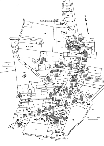 Extrait du cadastre de 1970, section A4. © Yves Sancey / Région Bourgogne-Franche-Comté, Inventaire du patrimoine - 1983