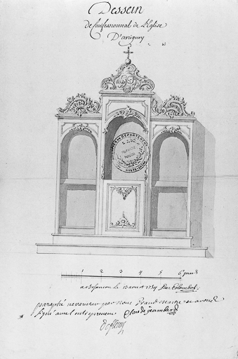 Dessin de Charles Colombot. © Yves Sancey, Jean-Charles Colombot / Région Bourgogne-Franche-Comté, Inventaire du patrimoine - 1983