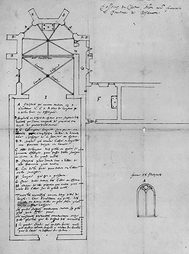 Desseins du choeur, 1er quart 17e siècle. © Yves Sancey / Région Bourgogne-Franche-Comté, Inventaire du patrimoine - 1984