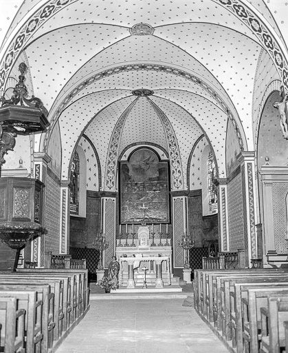 Choeur vu depuis la nef. © Yves Sancey / Région Bourgogne-Franche-Comté, Inventaire du patrimoine - 1984