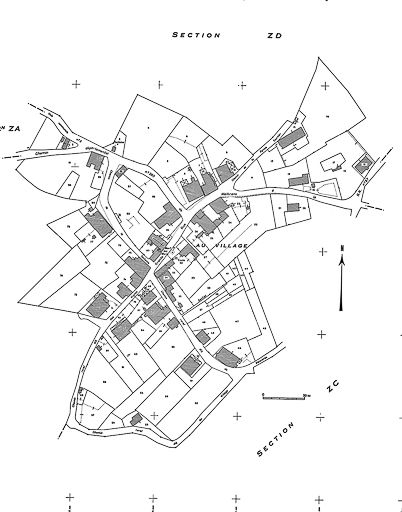 Plan cadastral, 1971, section AB, échelle 1 : 1000. © Yves Sancey / Région Bourgogne-Franche-Comté, Inventaire du patrimoine - 1985