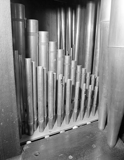 Tuyauterie des jeux de prestant et de bourdon. © Jérôme Mongreville / Région Bourgogne-Franche-Comté, Inventaire du patrimoine - 1985