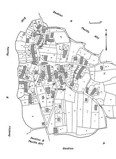 Cadastre : 1981 C (feuille unique). © Jérôme Mongreville / Région Bourgogne-Franche-Comté, Inventaire du patrimoine - 1985