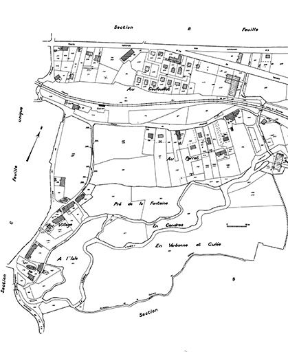 Cadastre : 1979 B (2e feuille). © Jérôme Mongreville / Région Bourgogne-Franche-Comté, Inventaire du patrimoine - 1985