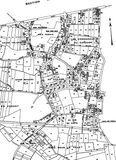 Cadastre : 1979 B (feuille n°2). © Jérôme Mongreville / Région Bourgogne-Franche-Comté, Inventaire du patrimoine - 1985