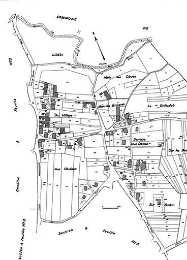 Cadastre : 1980 B (1ère feuille). © Jérôme Mongreville / Région Bourgogne-Franche-Comté, Inventaire du patrimoine - 1985