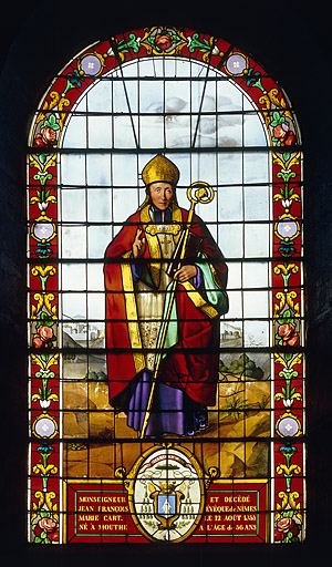 Baie 6, fin 19e siècle : François-Marie Carl, né à Mouthe, devenu évêque de Nîmes, mort en 1855. © Yves Sancey / Région Bourgogne-Franche-Comté, Inventaire du patrimoine - 1986