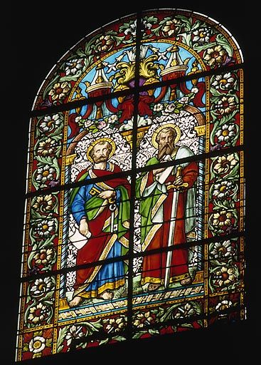 Baie 102 : saint Pierre et saint Paul. © Yves Sancey / Région Bourgogne-Franche-Comté, Inventaire du patrimoine - 1986