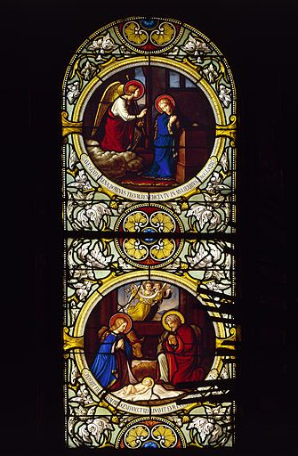 Baie 25 : l'Annociation et la Nativité. © Yves Sancey / Région Bourgogne-Franche-Comté, Inventaire du patrimoine - 1986