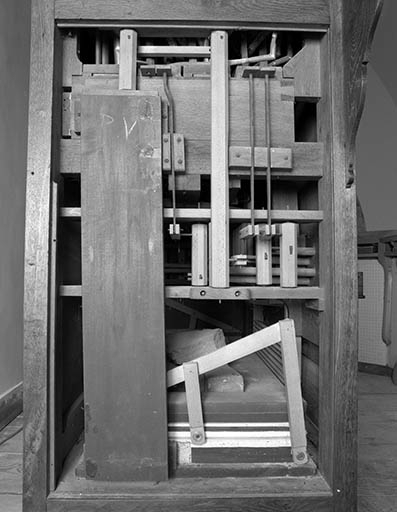 Soufflet, tirage des jeux et sommiers vus de face. © Jérôme Mongreville / Région Bourgogne-Franche-Comté, Inventaire du patrimoine - 1986