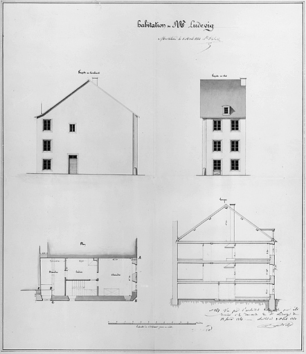 Habitation de M. Ludevig [3, rue du Bourg Vauthier], 1861. © Jérôme Mongreville / Région Bourgogne-Franche-Comté, Inventaire du patrimoine - 1986