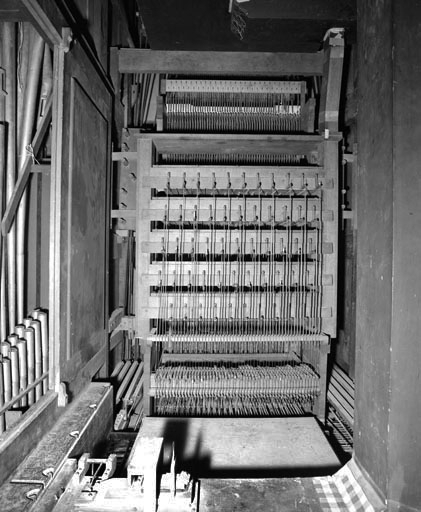 Mécanique de la machine pneumatique Barker. © Jérôme Mongreville / Région Bourgogne-Franche-Comté, Inventaire du patrimoine - 1986