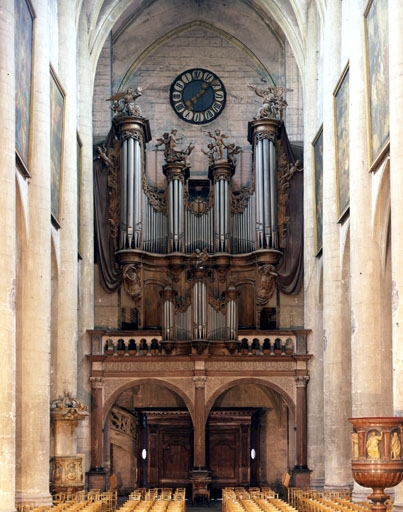 Grand orgue, vu de face. © Jérôme Mongreville / Région Bourgogne-Franche-Comté, Inventaire du patrimoine - 1986